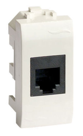 Розетка комп  1-м RJ 45 BRAVA 1мод 5е бел. ДКС 76646В.