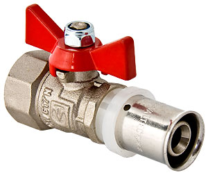 Кран шаровый пресс.16x1/2 вр бабочка Valtec 2202, 242