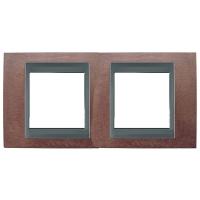 Рамка 2 поста Табачное дерево/графит MGU66.004.2М4