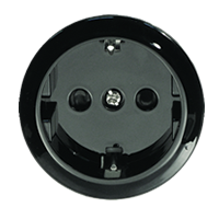 Розетка с з/к, со шторками (черный) Vintage 883208