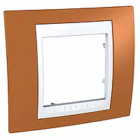 SE Unica Рамка 1-ая оранжевая/белая  Хамелеон  MGU6.002.869