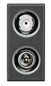 BT Axolute Антрацит Розетка проходна TV-SAT литая HS4214D