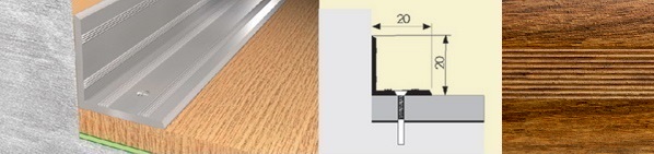 Угол 20x20 внутренний 0,9 дуб медовый