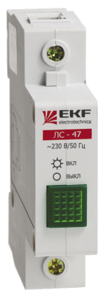 Лампа сигнальная "ЭКФ" ЛС-47, зеленая, (120/12/1)