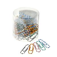 Скрепки 28мм цветные зебра 80шт пластик.коробка 1403944