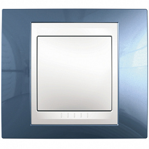 SE Unica Рамка 1-ая голубая/белая  Хамелеон  MGU6.002.854