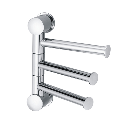 Держатель полотенец 3-е рога К-1053, короткие, (блистер), хром