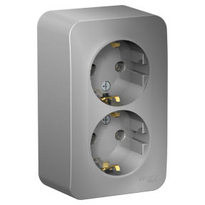 Евророзетка 2ОП 16А з/к Алюминий с Изолир пласт BLANCA BLNRA010213 SE