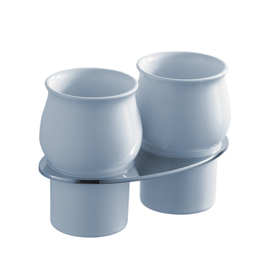 подстаканник двойной  латунь  керамика  Leaf LEASBС 2I45  IDDIS