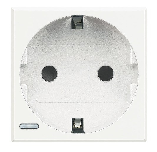 BT Axolute White Розетка с/з защитн. шторками, винт. зажим, возможность индикации  2 мод HD4141