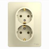 GSL000224 Розетка 2м с з/к в сборе бежевая SE