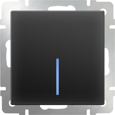 Выключатель 1кл с подсв WL08-SW-1G-LED Черный матовый WERKEL