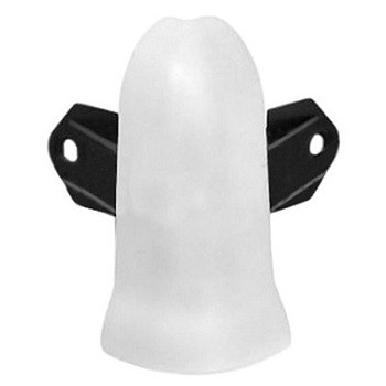 Белый   Угол наружный для плинтуса 80мм  Идеал Система