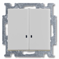 ABB BJB Basic 55 Выключатель 2-клавишный с подсветкой белый 1012-0-2154