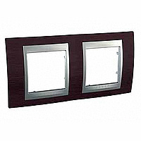 Рамка 2 поста венге/алюм..  MGU66.004.0М3