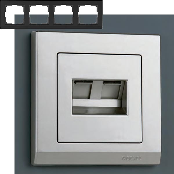 Рамка 4п WL04-Frame-04 Stark Серебряный WERKEL