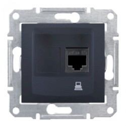 Механизм розетки компьютерной 1-ой RJ45 кат.5е SEDNA графит SDN4300170 SE