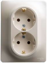 GSL000624 Розетка 2м с з/к в сборе перламутр