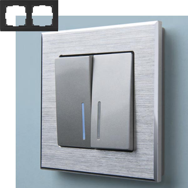 Рамка 2п WL11-Frame-02 Алюминий WERKEL