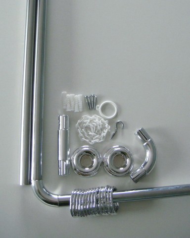 Карниз в ванную угловой 0,9x0,9x0,9 хром. 10009