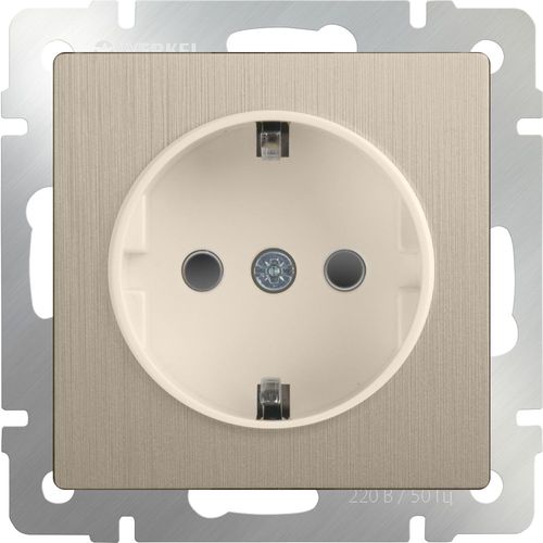 Евророзетка WL10-SKG-01 Рифленый Шампань WERKEL