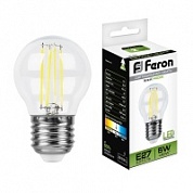 Лампа светодиодная FERON LB-61 4-LED 5W 230V E27 4000K филамент шарик G45