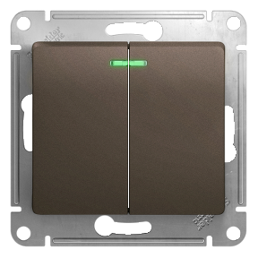 GSL000853 Выключатель 2кл с инд механизм Шоколад SE