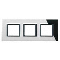 Рамка 3 поста черное стекло MGU68.006.7С1