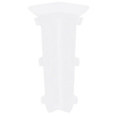 Белый   Угол внутренний для плинтуса 80мм  Идеал Система