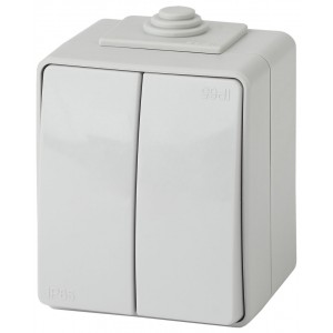 *Выключатель 2кл О/У СЕРЫЙ 10А IP65 ЭКСПЕРТ ЭРА 11-1604-03 Б0035976