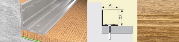 Угол 20x20 внутренний 0,9 дуб светлый