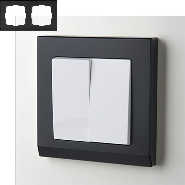 Рамка 2п WL04-Frame-02 Black Stark Черный WERKEL