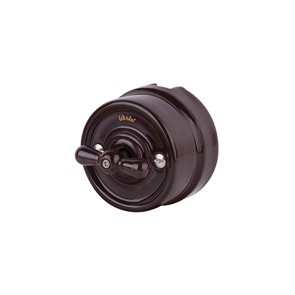 Ретро Переключатель 1кл WL18-01-03 Коричневый WERKEL