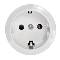 Розетка с з/к, со шторками (белый) Vintage 883204