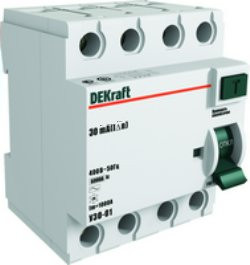 УЗО 4п 40А 30мА 6кА DEKraft 14235