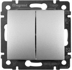 Механизм выкл.2-кл.СП VALENA алюминий.Leg770105 Португалия