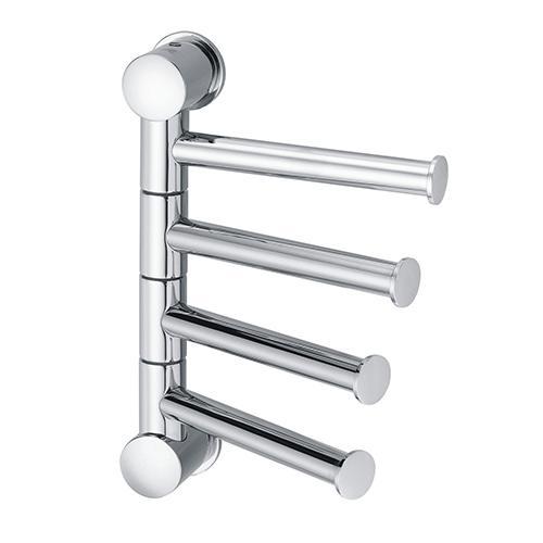 Держатель полотенец 4-е рога К-1054, короткие, (блистер), хром