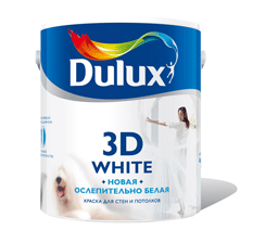 Краска ВД DULUX новая ослепит.белая 3D бархатистая BW 10л 5185993