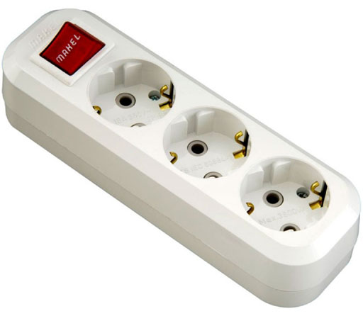 Makel колодка удлинителя 3гн с/з с выкл  MGP211 Турция