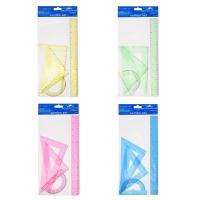 Набор чертежный 4пр (линейка 30см, угольник 19см/30*, угольник 13см/45*, транспортир) микс 5471928