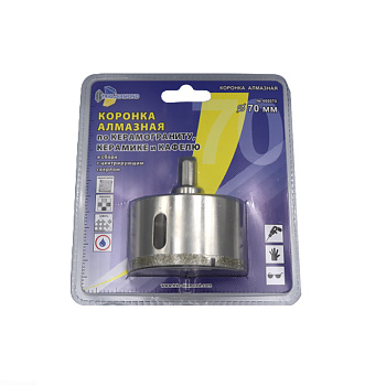 Коронка алмазная по керамике и кафелю с центрирующим сверлом Ø70мм Trio Diamond 400070