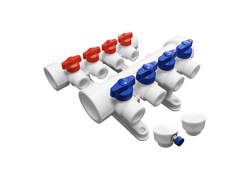 Коллекторная группа 32х20 на 4 выхода (3/1) (Valfex) БЕЛАЯ "ВАЛФ-РУС"