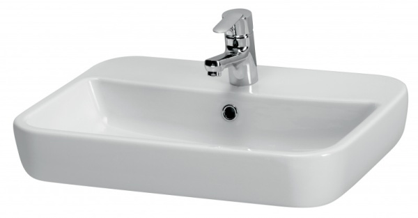 Раковина встраеваемая CASPIA  60 SQUARE  1отв., прямоугольн, белый