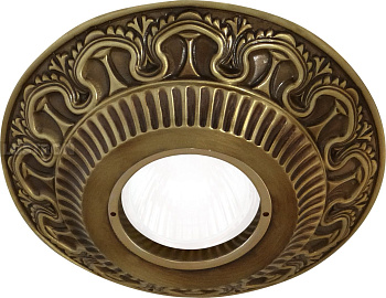 Светильник точечный круглый латунь мат. стекло IP44 FD1019RPBOP FEDE