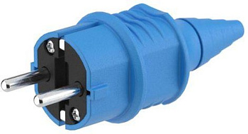 Вилка Прямая Синяя Каучук 16А IP54 DKC DIS1103100 