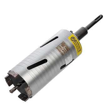 Коронка алмазная по армированному бетону Ø72х150мм Hilberg Laser Deep Dril SDS-plus HD372