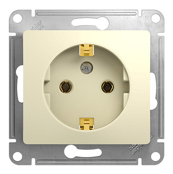 GSL000243 Розетка 1м с з/к механизм бежевый SE