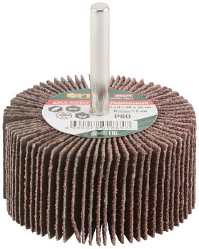 Диск лепестковый для дрели радиальный 60х30х6мм Р80 39574