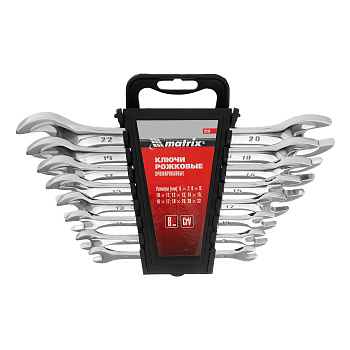 Набор ключей рожковых "Matrix" 6-22мм, 8шт CrV зеркальное хромирование 15238