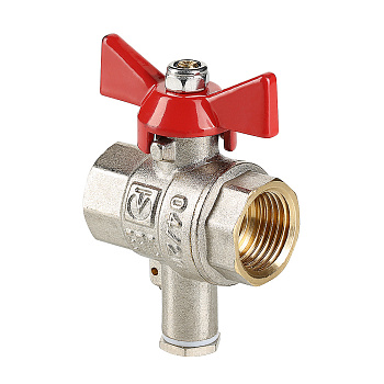 Кран шар. бабочка 1/2" ВН/ВН д/подкл. датчика температуры Valtec (VT.247.N.04)
